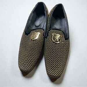 Stacy Adams Men's Swagger Studded Slip-On Loafers Black Size‎ 8.5 Black Gold